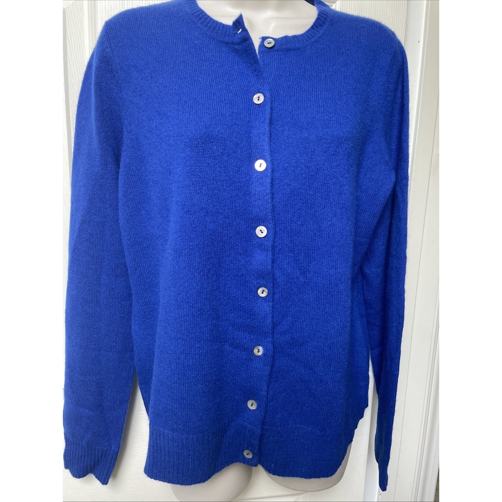 Isaac Mizrahi Live 100% Kashmir Cardigan Royal Blue Size Small